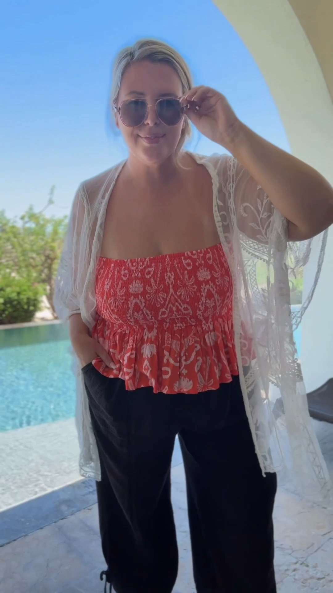 Cabo brunch outfit! Wearing an XXL in the top and pants. Plus size, outfit inspo, vacation wear, apron belly, mom life

#LTKSeasonal #LTKPlusSize #LTKTravel
