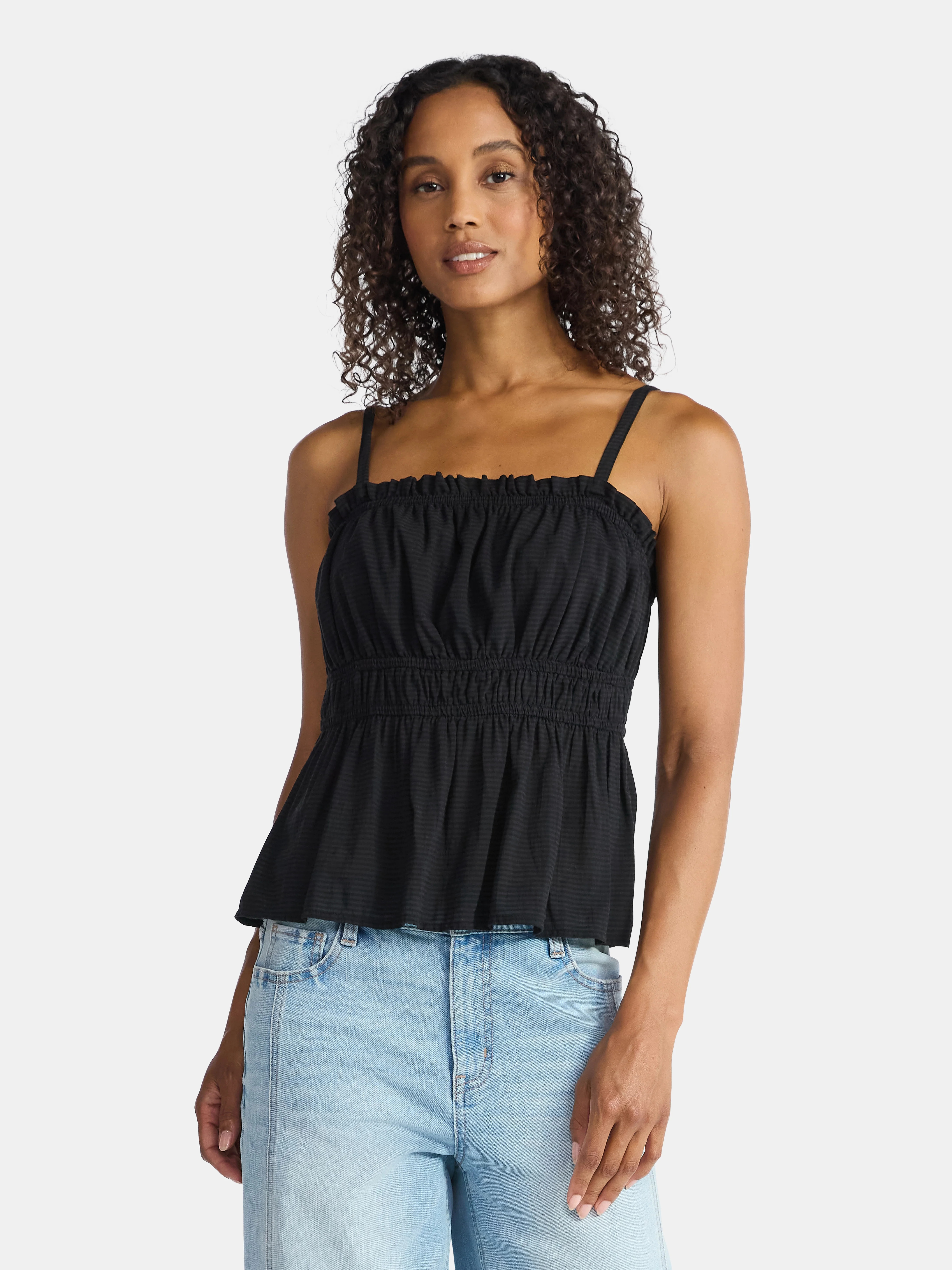 Time and Tru Women's Tonal Stripe Tank Top, Sizes XS-XXXL | Walmart (US)