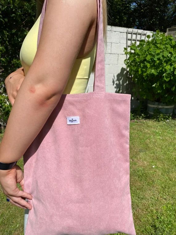 Pale Pink Corduroy Tote Bag - Etsy Lebanon | Etsy ROW