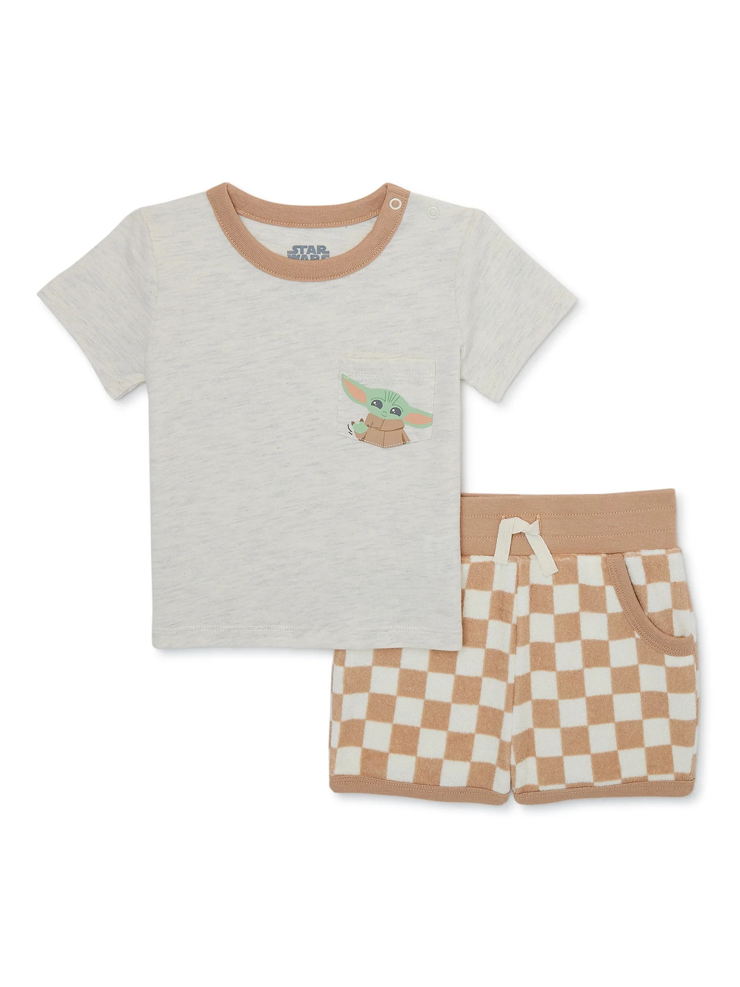 Star Wars Yoda Baby T-Shirt, Terry Shorts and Hat Outfit Set, 3-Pack, Sizes 0-24 Months | Walmart (US)