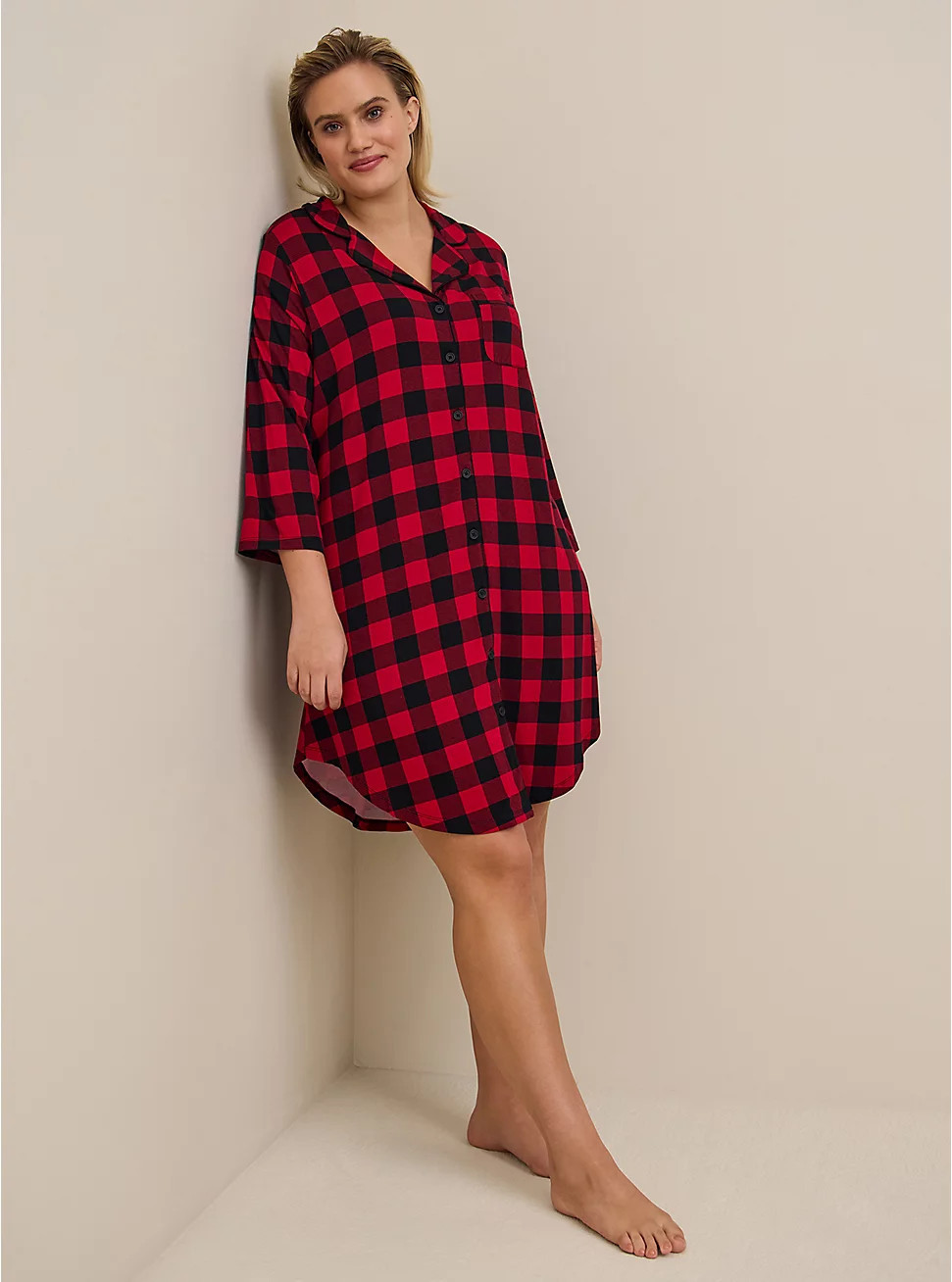 Super Soft Button Through Sleep Gown | Torrid (US & Canada)