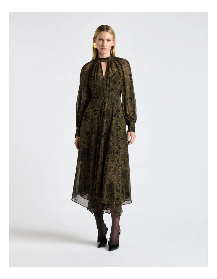 CueLattice Chintz Floral Midi Dress in Green | Myer