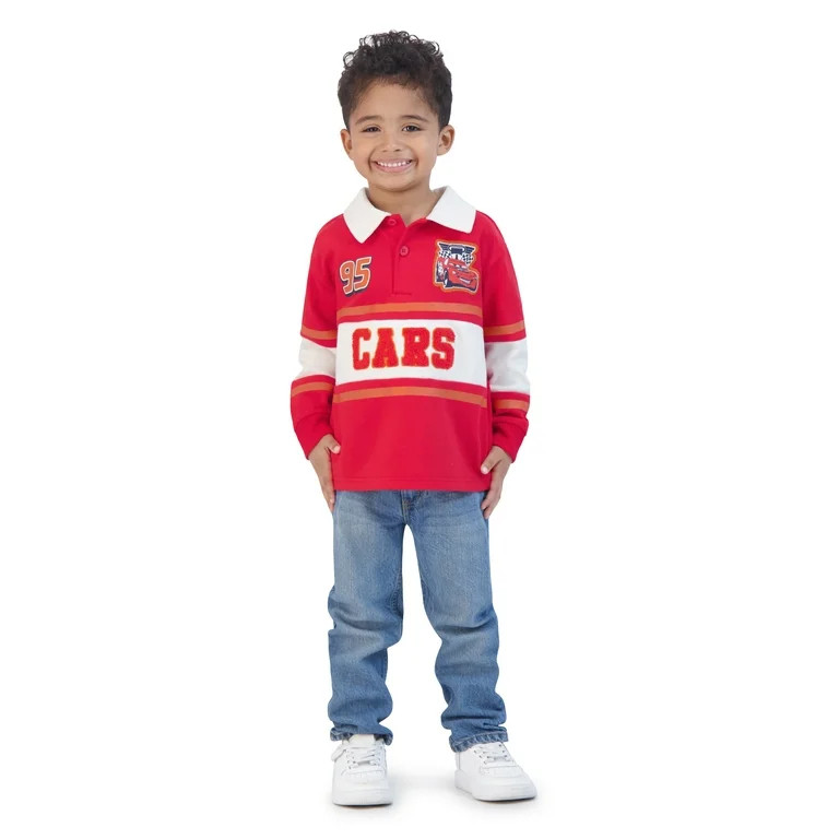 Cars Toddler Boy Long Sleeve Polo Shirt, Sizes 12 Months - 5T - Walmart.com | Walmart (US)