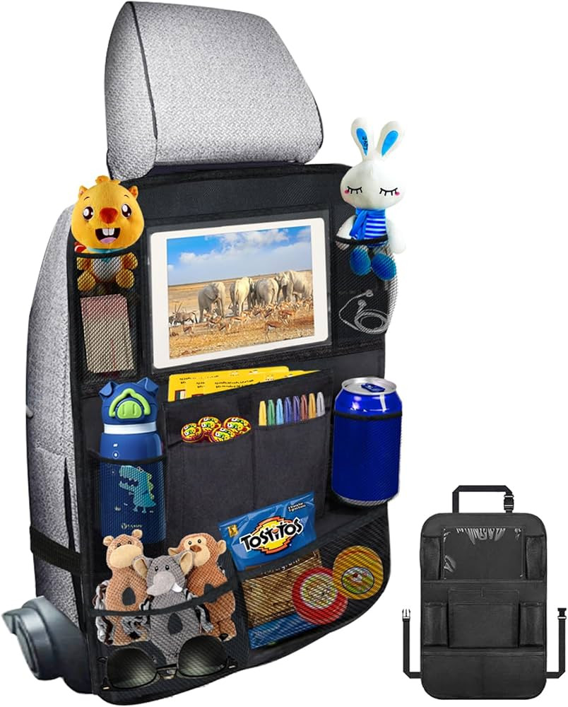 Amazon.com: Ecurfu Backseat Car Organizer with 10 Compartments, 10 Inch Tablet Holder, Waterproof... | Amazon (US)