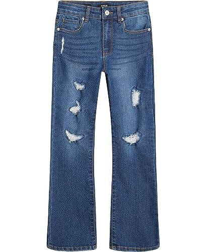 HUDSON Girls' Stretch Denim Jeans, Bell-Bottom Style Pants with Flared Legs, Midnight Wash, 10 | Amazon (US)