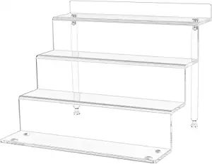 NIUBEE Acrylic Riser Display Shelf, Clear Display Stand for Amiibo Funko POP Figures,4 Tier Cupca... | Amazon (US)