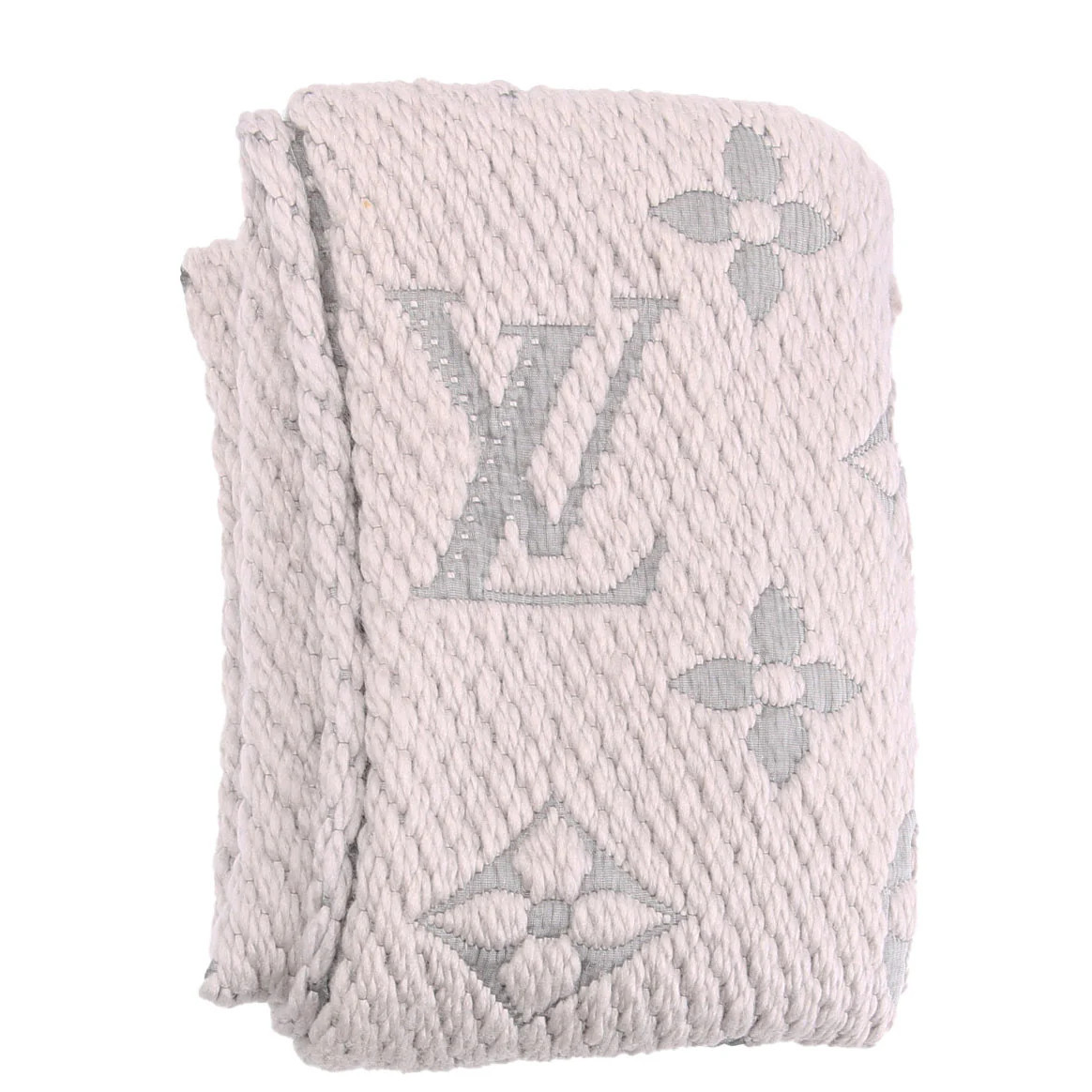 Logomania Wool/Silk Gray | Keeks Designer Handbags