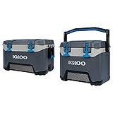 Igloo BMX 52 Quart Cooler - 16.34 Pounds - Carbonite Gray and Blue & BMX 25 Quart Cooler with Cool Riser Technology, Fish Ruler, and Tie-Down Points - 11.29 Pounds - Carbonite Gray and Blue | Amazon (US)