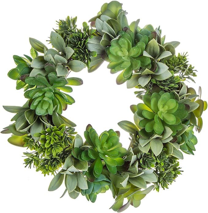 Hobby Lobby Bella Vita 10” Artificial Green Leaf Succulent Wreath | Amazon (US)