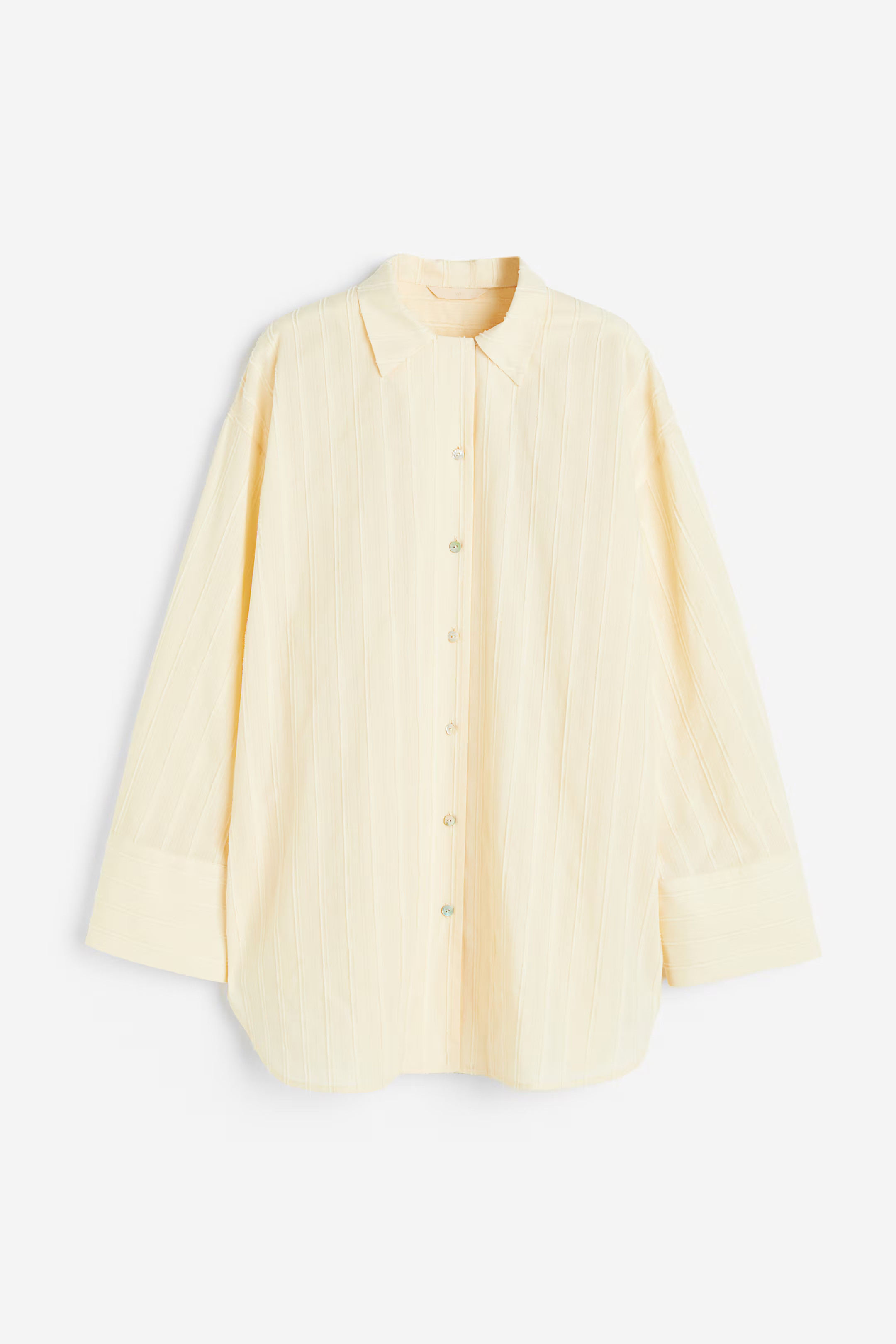 Textured-stripe shirt - Cream - Ladies | H&M GB | H&M (UK, MY, IN, SG, PH, TW, HK)
