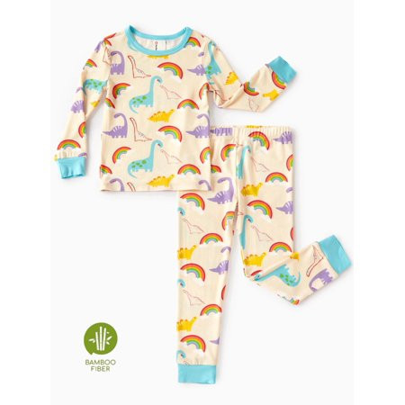 PatPat Pajamas Set Toddler Girls Clothes Viscose from Bamboo Snug Fit Pjs Graphic Top & Pants Kids 2-Piece Sleepwear Sets, Apricot, 2T | Walmart (US)