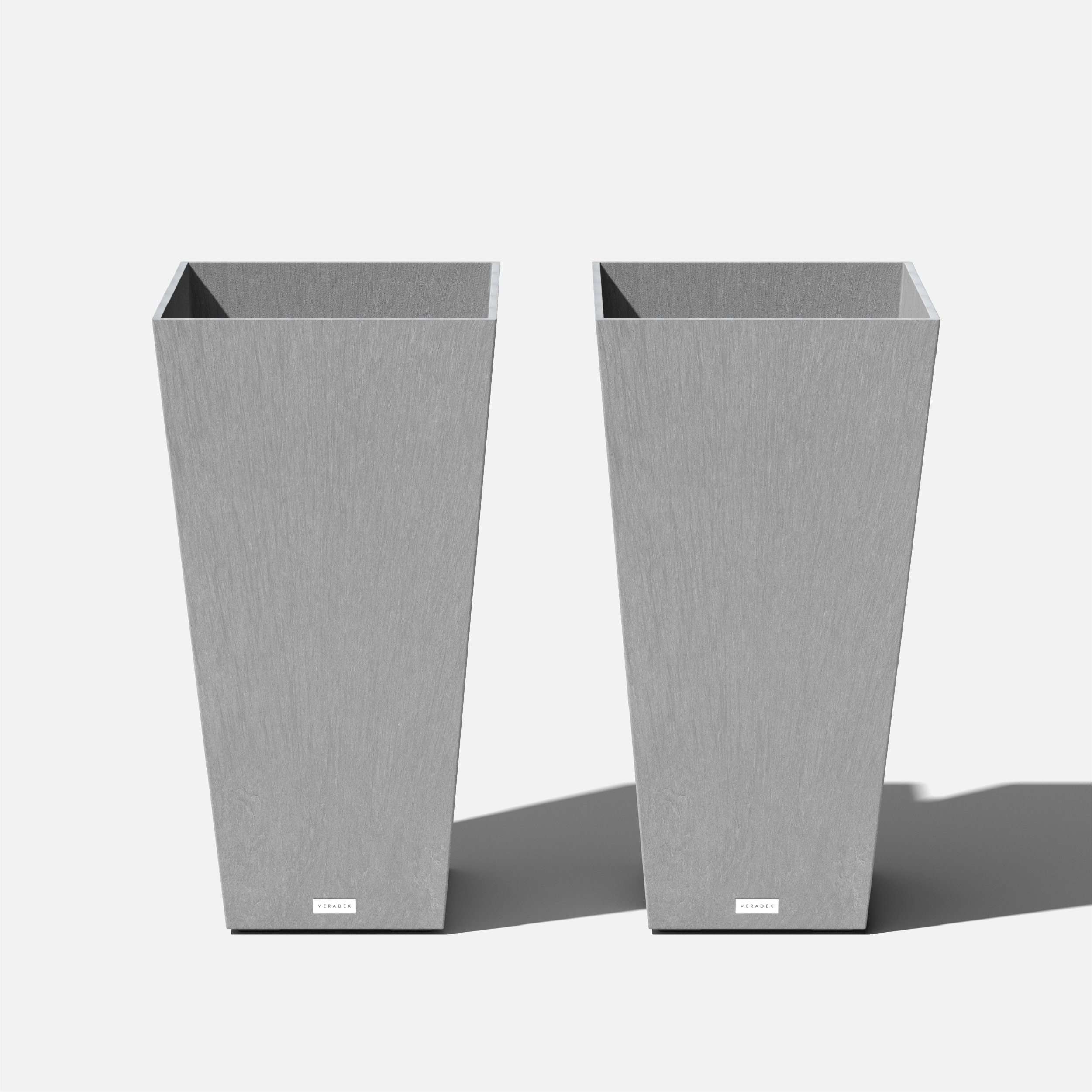 Veradek 2 -Pack Rectangle 15.25-in W x 15.25-in L Gray Plastic Indoor/Outdoor Planter Large | MV32C-2PK | Lowe's