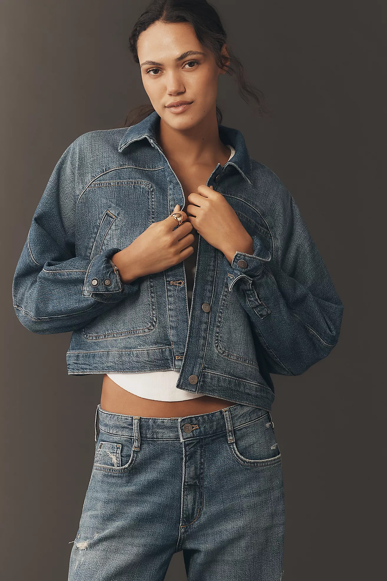 Pilcro Regenerative Cotton Dolman Denim Jacket | Anthropologie (US)