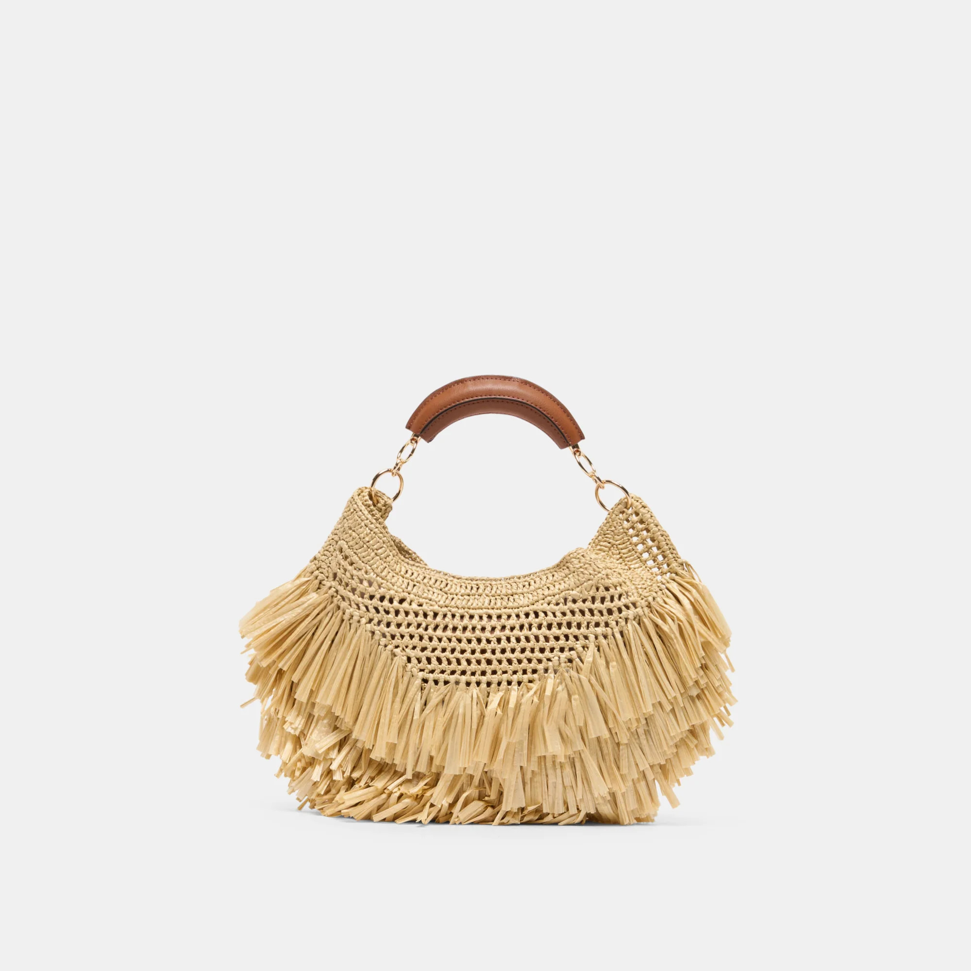 AMARILIS Natural Raffia Fringe Handbag | Dolce Vita | DolceVita.com
