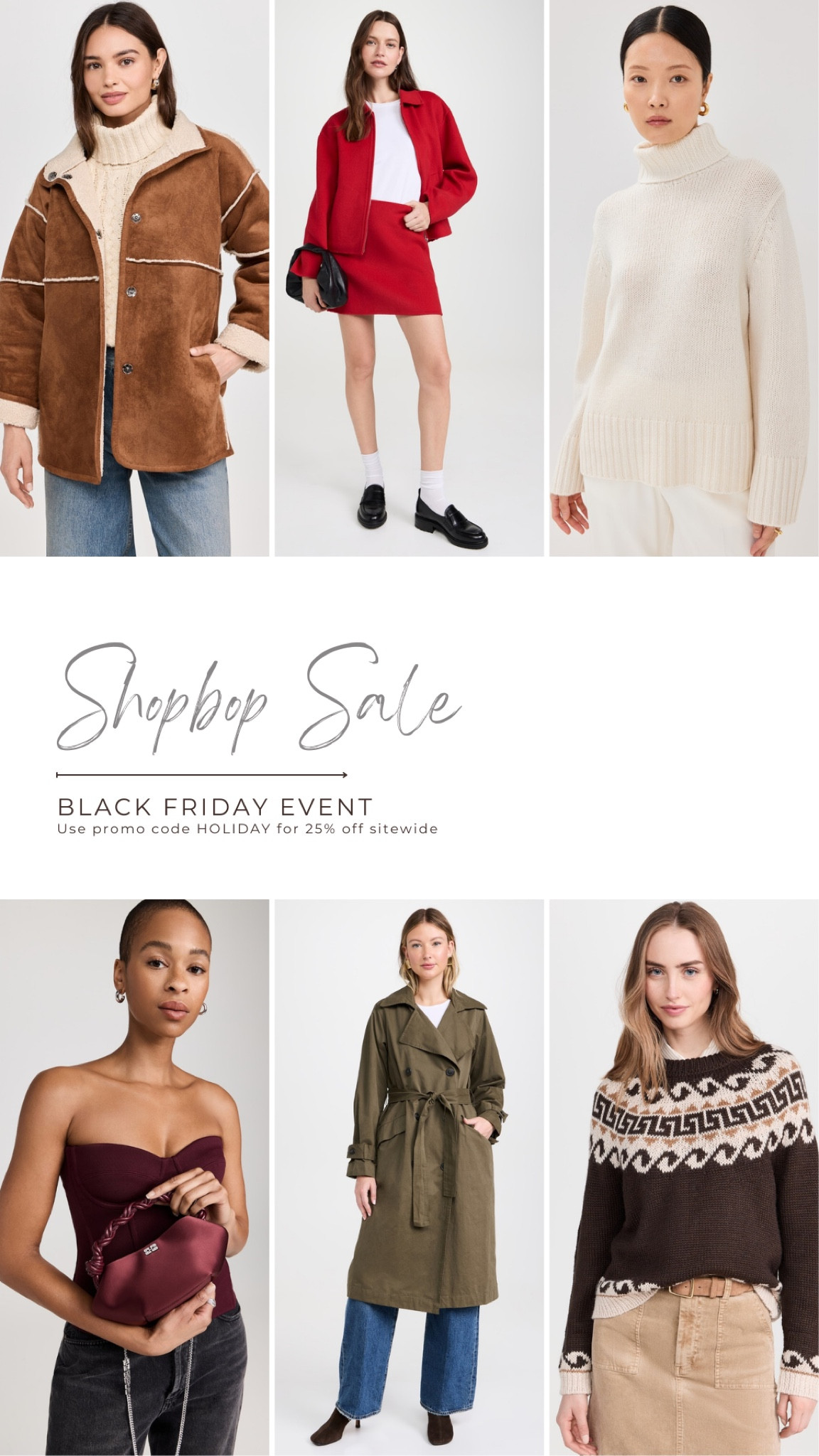 Shopbop Black Friday sale 

#LTKHoliday #LTKCyberWeek #LTKSaleAlert