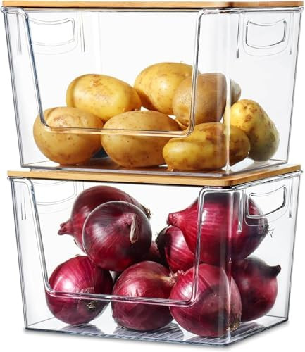 Pantry Organizers Storage, 2 Pack Onion and Potato Storage Bins Large Capacity Kitchen Counter Bi... | Amazon (US)