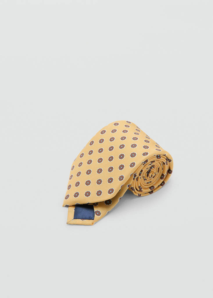 100% silk patterned tie yellow - Men - One size - MANGO MAN | MANGO (UK)