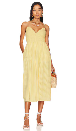 Amora Midi Dress | Yellow Sundress Yellow Midi Dress Yellow Light Yellow Dress Outfit | Revolve Clothing (Global)