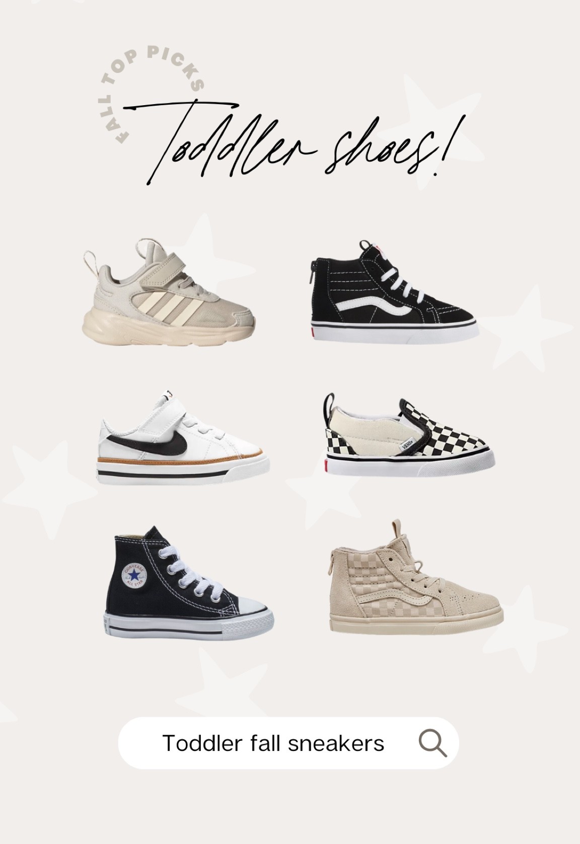 Unisex toddler & kids sneakers | toddler shoes | toddler boy shoes | toddler girl shoes | toddler fall shoes | toddler sneakers | toddler vans | toddler Nike shoes | toddler converse shoes | cool toddler boy style | cool toddler girl style | toddler fall style | kids fall style | checkered vans #LTKGiftGuide

#LTKSeasonal #LTKkids