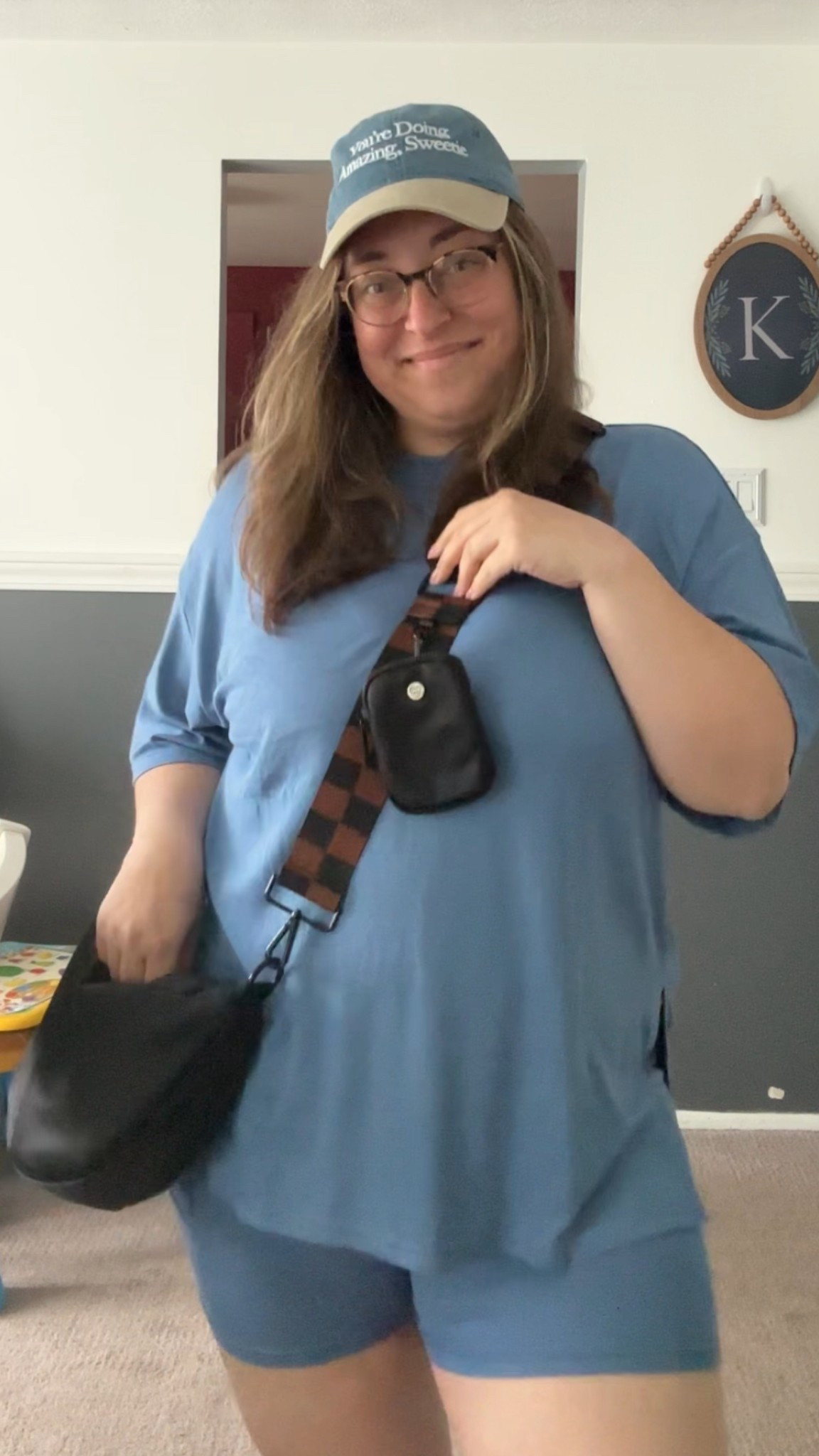 SAHM ootd matching set from Amazon SO comfy i need more colors asap. Bag is city mouse use code lizkihn for a discount! 

#LTKMidsize #LTKPlusSize #LTKBump