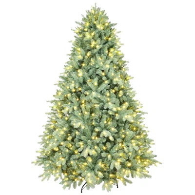 9FT Pre-Lit Tinted Christmas Tree with 1150 Warm LED Lights, 4368 PE+PVC Tips, and Hinged Branches for Easy Setup | Wayfair North America