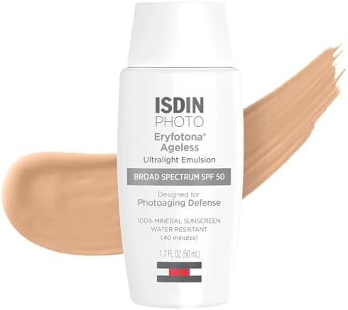 ISDIN Eryfotona Ageless Tinted Mineral Sunscreen SPF 50, Anti-Aging Face Sunscreen with Zinc Oxid... | Amazon (US)