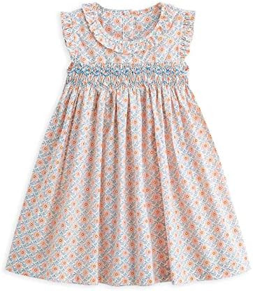 Curipeer Little Girls Summer Dress Floral Short Sleeve Cotton Casual Outfit Dress 12M-8Y | Amazon (US)