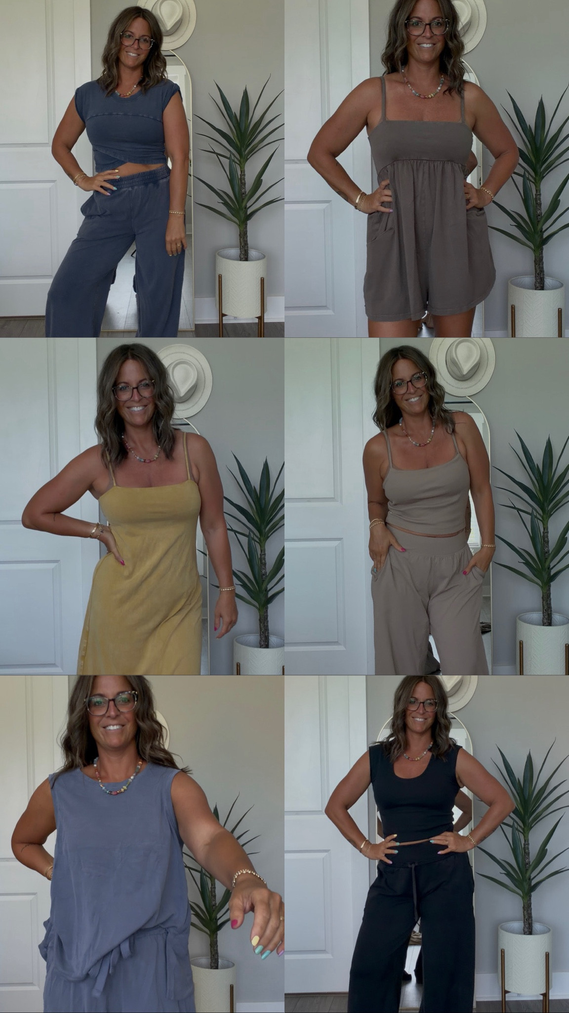 Free people SETS! 
wearing small in all except the brown romper is a medium for length!