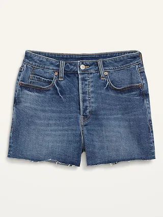 Higher High-Waisted Button-Fly Sky-Hi A-Line Cut-Off Jean Shorts for Women -- 3-inch inseam | Old Navy (US)