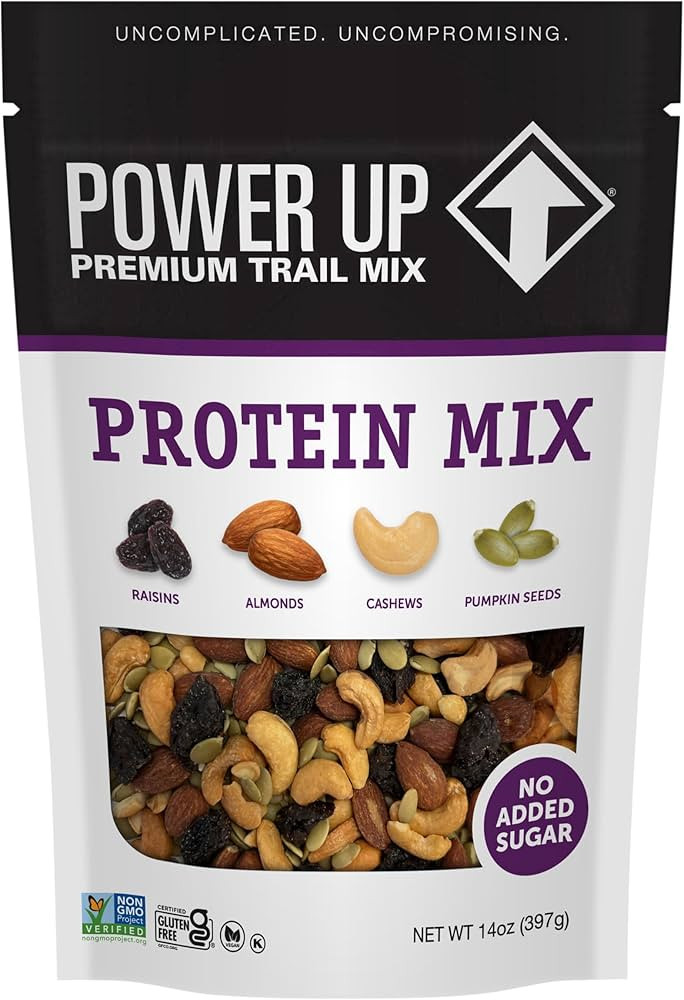 Power Up Premium Trail Mix - Protein Packed 14oz, No Added Sugar, Made Without Peanuts, Gluten Fr... | Amazon (US)