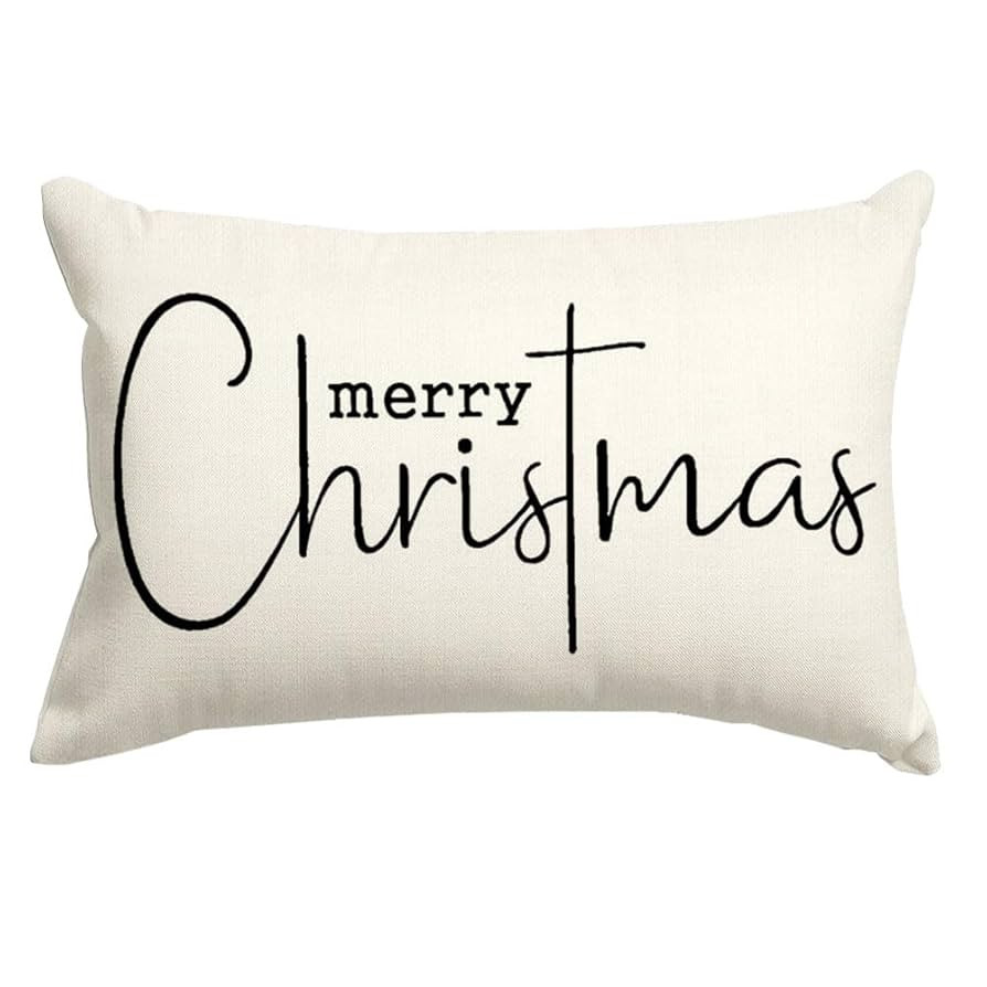 RABUSOFA Christmas Pillow Covers 12x20 Inch,Merry Christmas Saying Decorations Winter Decorative ... | Amazon (US)
