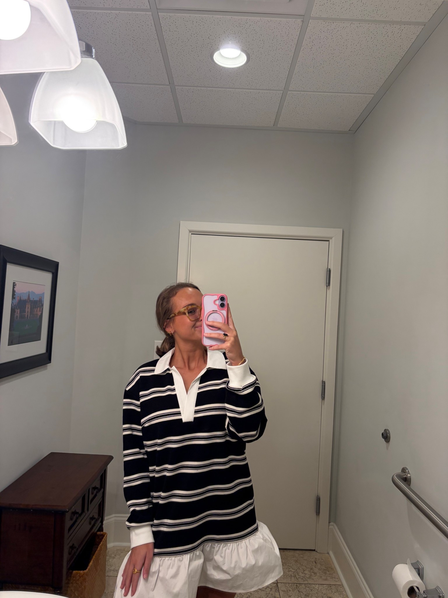the cutest black and white striped polo dress from Target!! perfect casual dress or can be dressed up for work! 

#LTKootd #LTKFindsUnder50 #LTKWorkwear