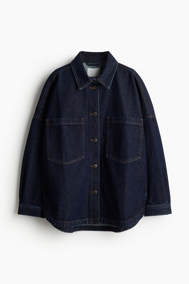 H & M - Loose-fit Shacket - Blue | H&M (US + CA)
