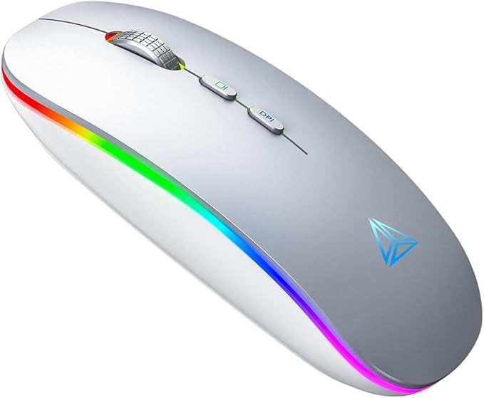 LED Bluetooth Mouse, Rechargeable Bluetooth (BT 5.1+2.4G) Wireless Mouse, Silent Computer Mice fo... | Amazon (US)