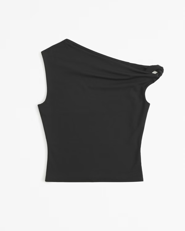 Asymmetrical Cotton-Modal Twist Top | Abercrombie & Fitch (US)