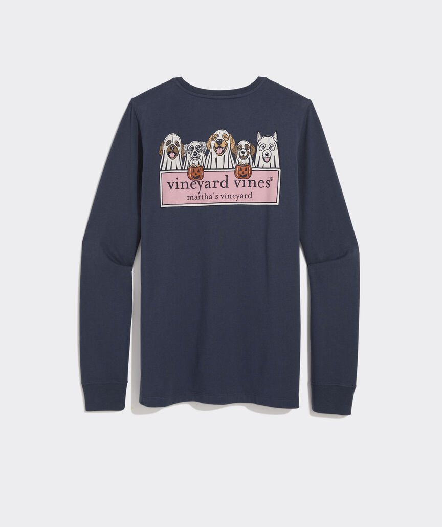 Ghost Pups Logo Box Long-Sleeve Pocket Tee | vineyard vines