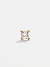 Solid Gold & Diamond Princess Cut Earring - Clear/Gold | BaubleBar (US)