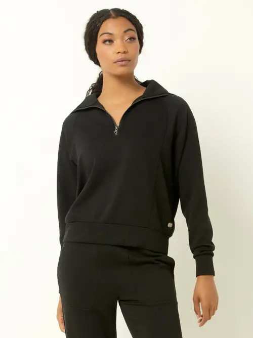 Single Stitch Ultra Soft 1/4 Zip Pullover in Black at Nordstrom, Size Small | Nordstrom
