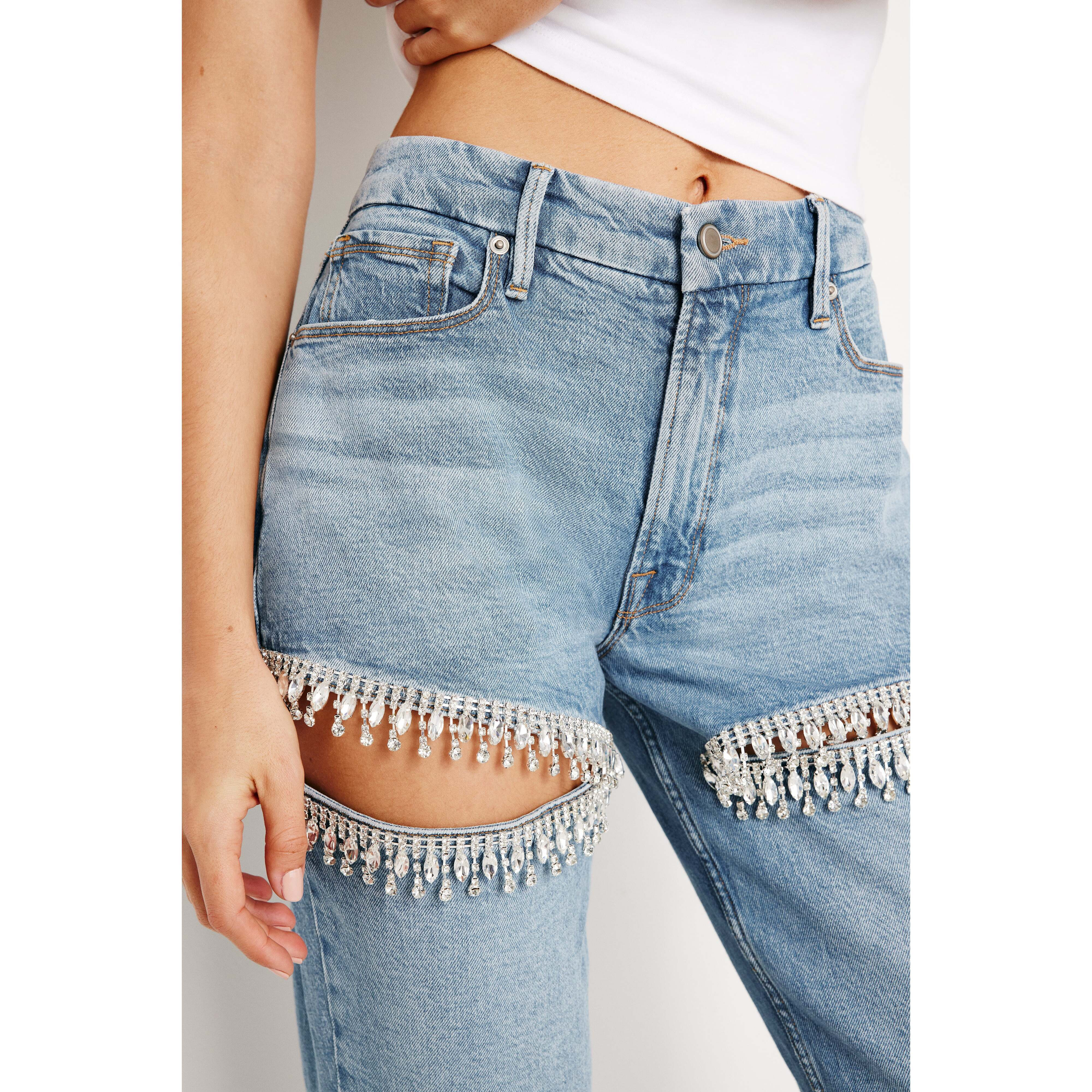 Women's Good Icon Straight Diamond Jeans | Indigo, Size 4 | Good American by Khloé Kardashian | Good American