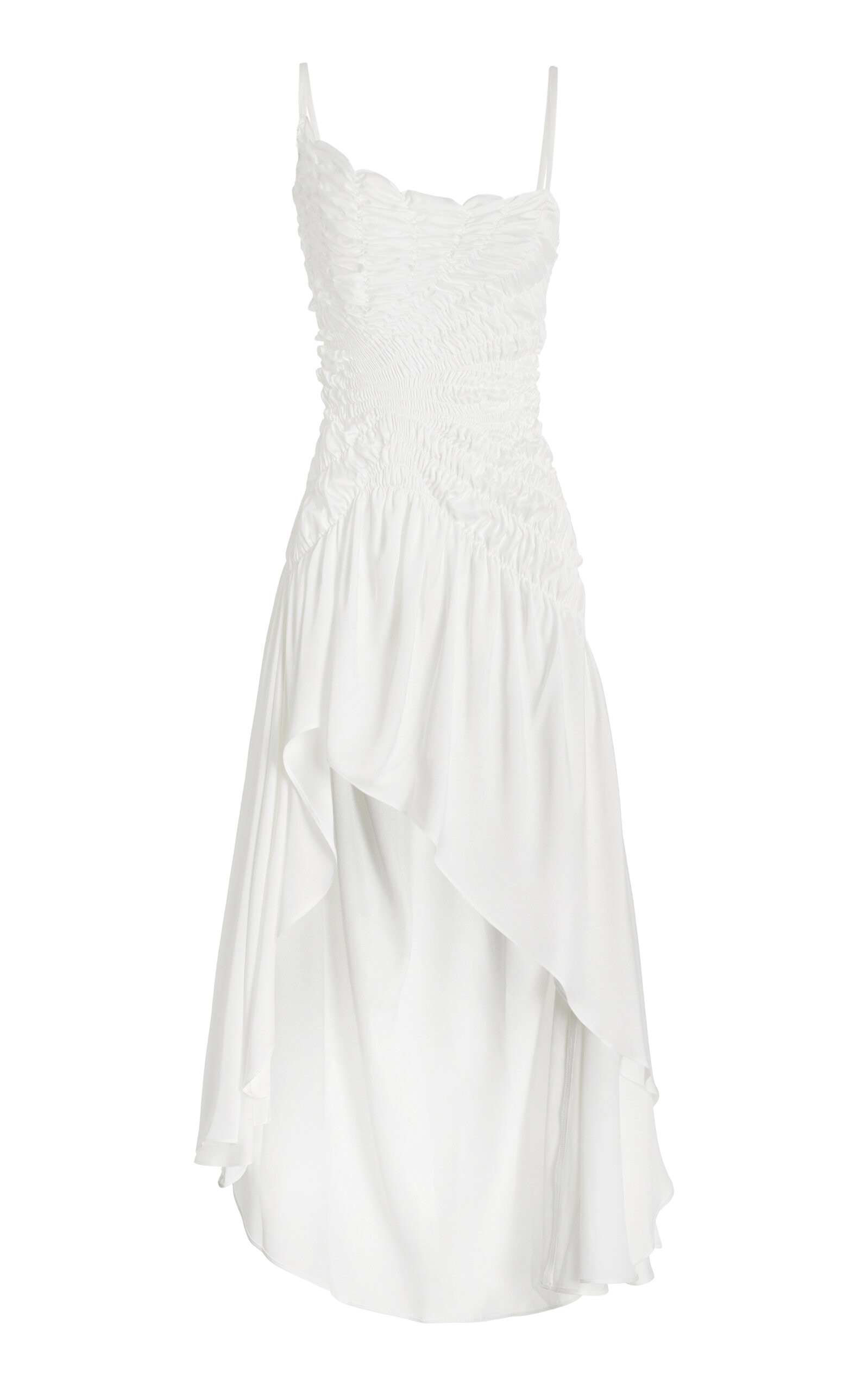 GEORGIA HARDINGE - Exclusive Celestial Shirred-Satin Midi Dress - Ivory - UK 6 - Moda Operandi | Moda Operandi (Global)