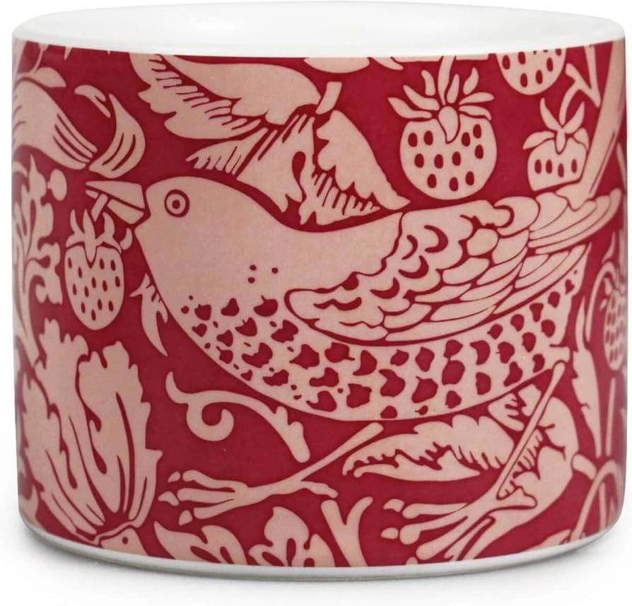 Half Moon Bay | William Morris | Strawberry Thief Ceramic Planter Pot | Raspberry Red Indoor Flow... | Amazon (UK)