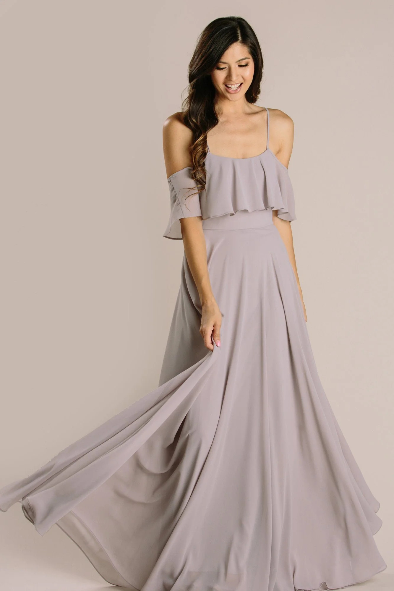 Adele Ruffle Maxi Dress | Morning Lavender