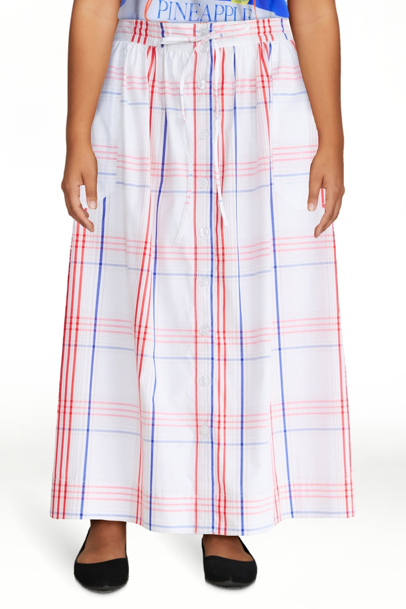 Free Assembly Women's and Women's Plus Button-Front Cotton Maxi Skirt, Sizes XS-4X | Walmart (US)