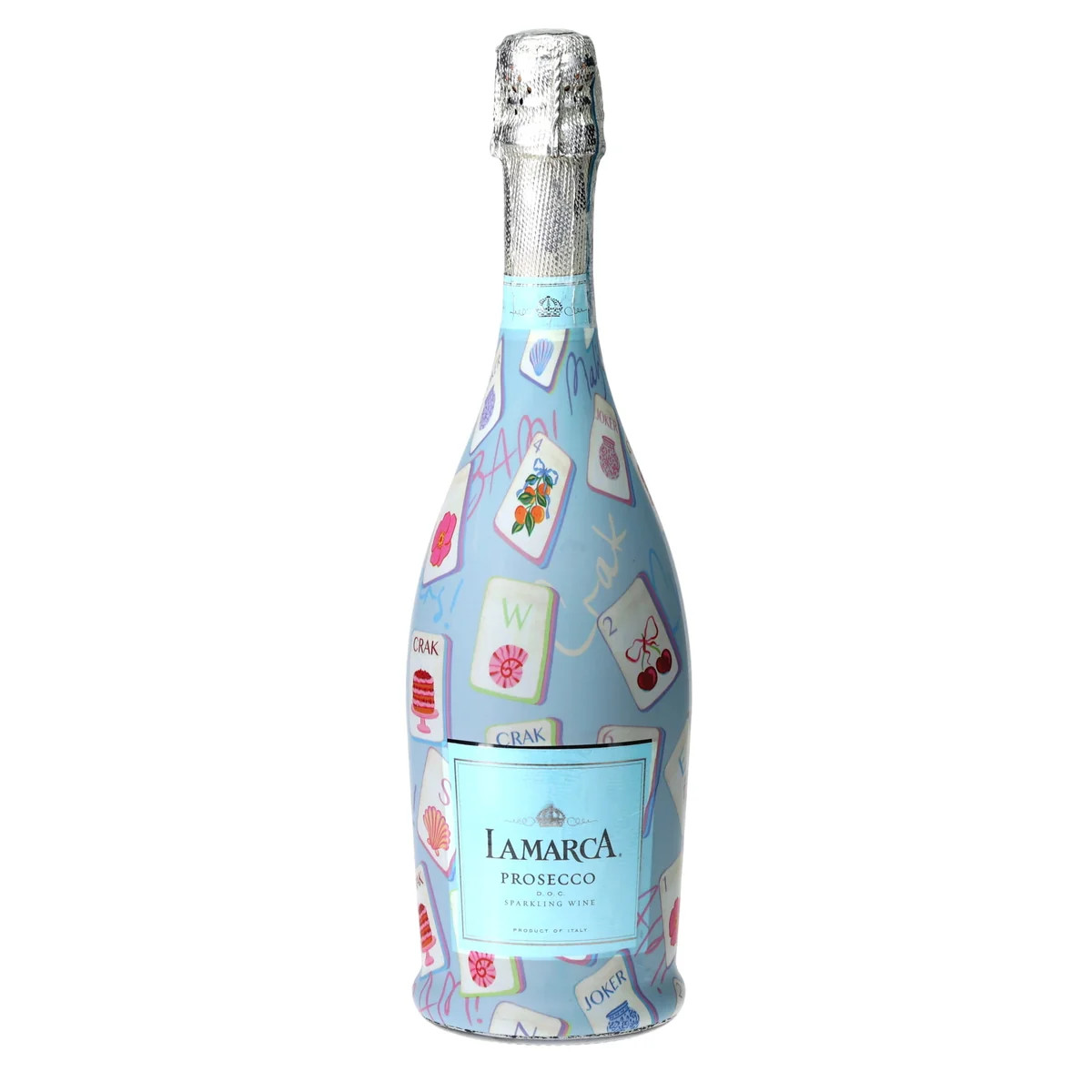 Pastel Blue Mahjong Prosecco Bottle Wrap | Beau Bottles