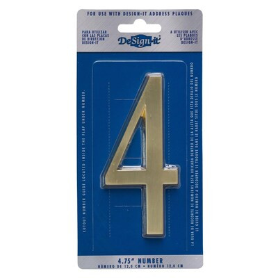DeSign-it  4-3/4-in Gold Number 4 | Lowe's