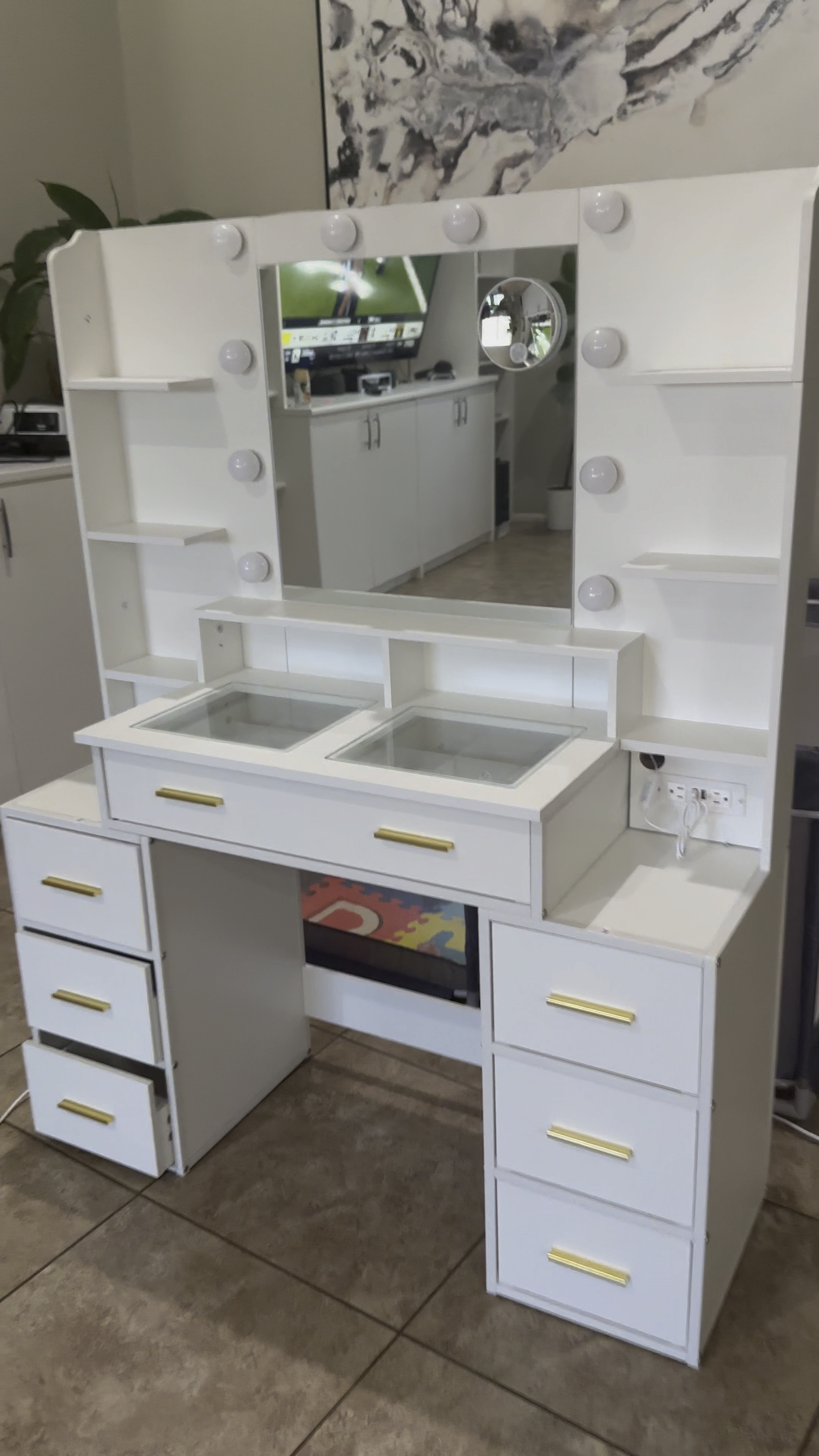 The perfect vanity sure to take your beauty room from bland to breathtaking 🤍

#LTKHome #LTKSummerSales #LTKBeauty