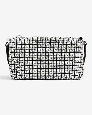 Rhinestone Faux Leather Shoulder Bag | Express