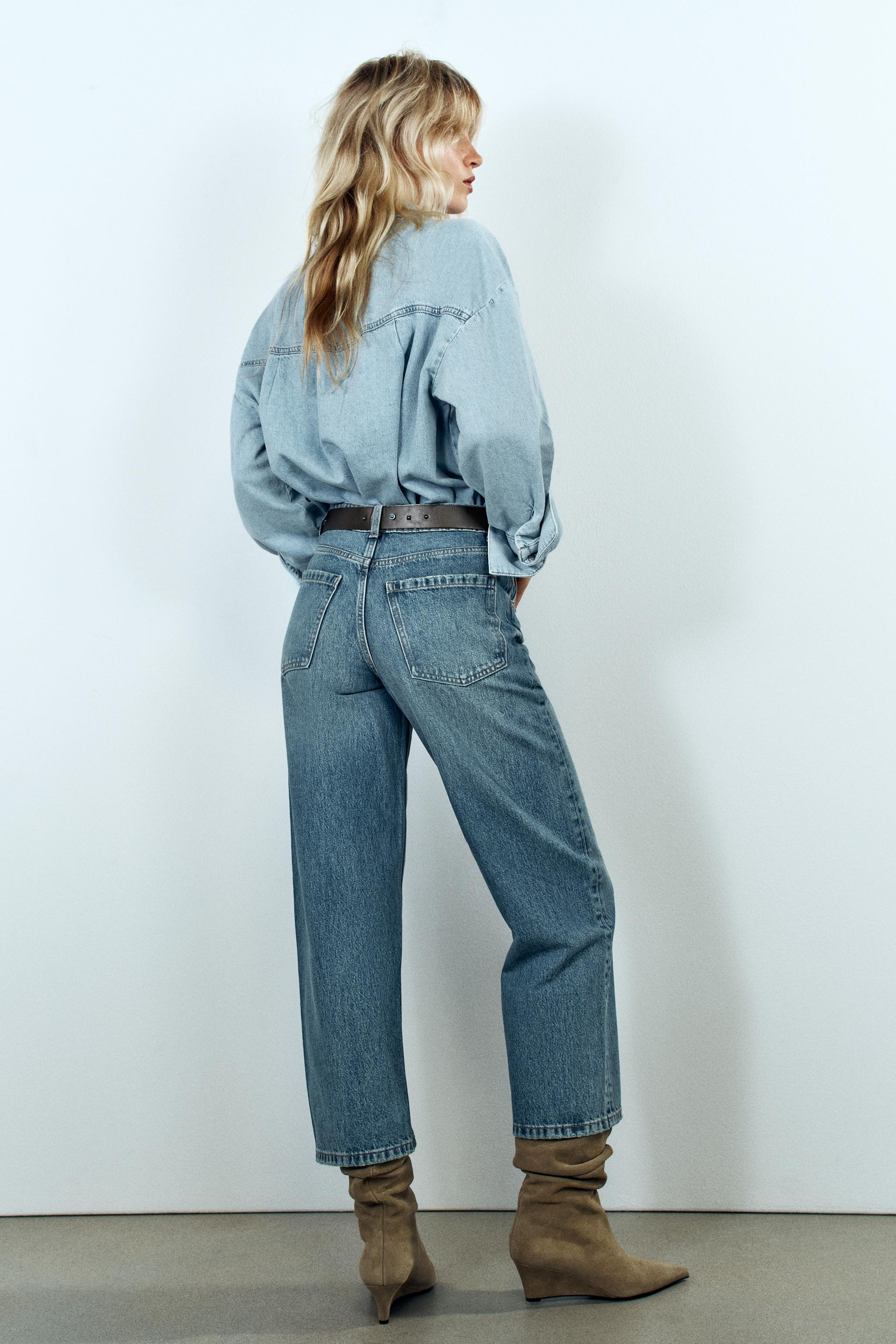 Z1975 HIGH-RISE CULOTTE JEANS WITH BELT | Zara US