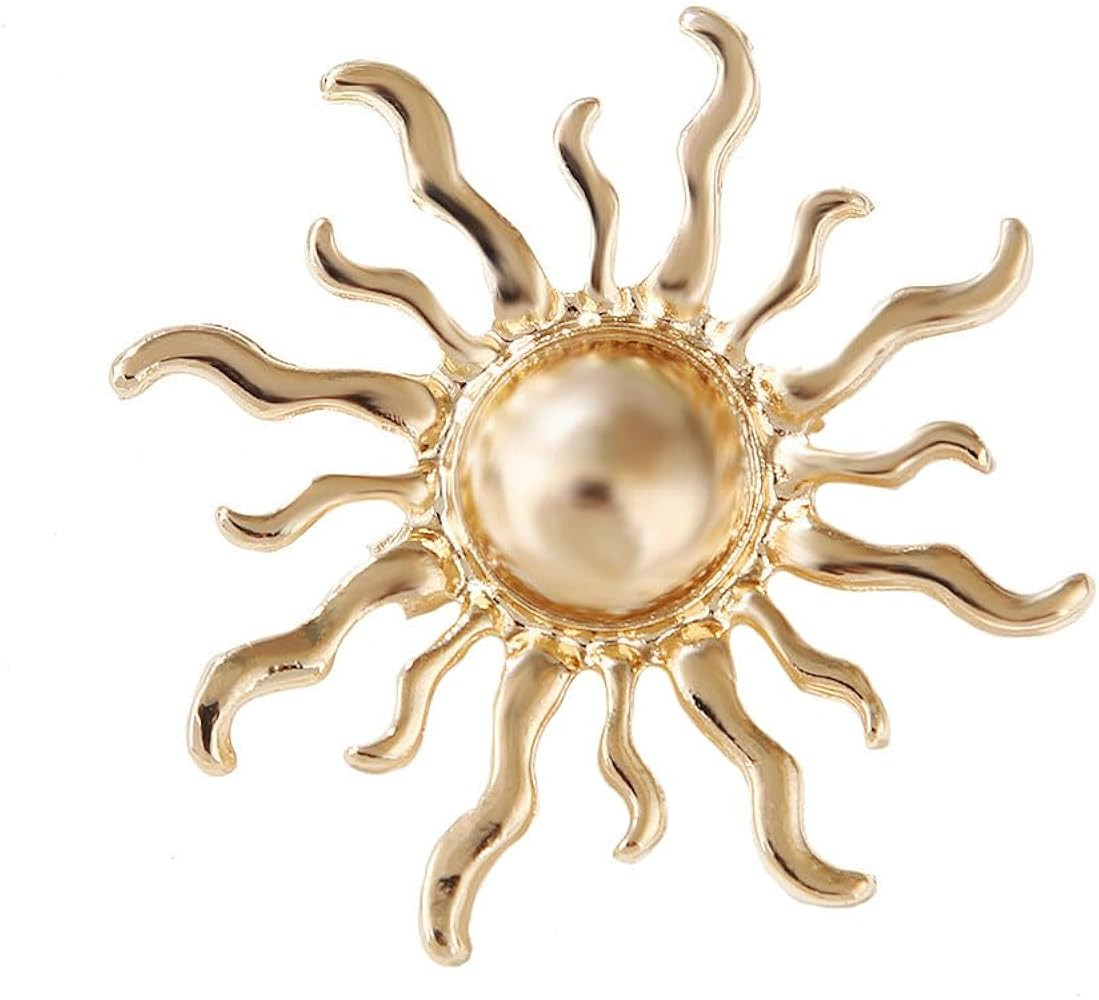 Dainty Sun Brooch Pin Sunshine Sun Lapel Pin Sunflower Collar Pin for Women Men Dress Suit Coat D... | Amazon (US)