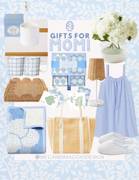 Favorite gifts for a blue & white loving coastal mom!! 😍🤍🌊🙋🏼‍♀️ Including my favorite hydrangea soft blanket, dip dye vase that’s on sale 🙌🏻, scalloped usb lamp, blue gingham $5 mugs (I bought 6!), seersucker pajama dress and these adorable hydrangea playing cards!! Even more gift picks linked 🤍

#LTKhome #LTKGiftGuide #LTKfindsunder100